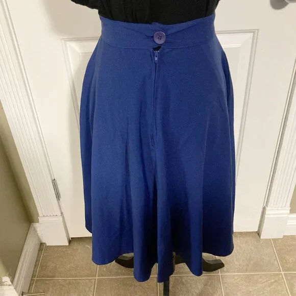 ROCK STEADY Royal Blue Sheila Swing Skirt NWOT ~ Vintage 1950s style XS SMALL - Picture 11 of 11